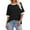 Black, variant on Womens Plus Size Tops Short Sleeve Crew Neck T-shirts Summer Casual Loose Color Block Tees Blouse