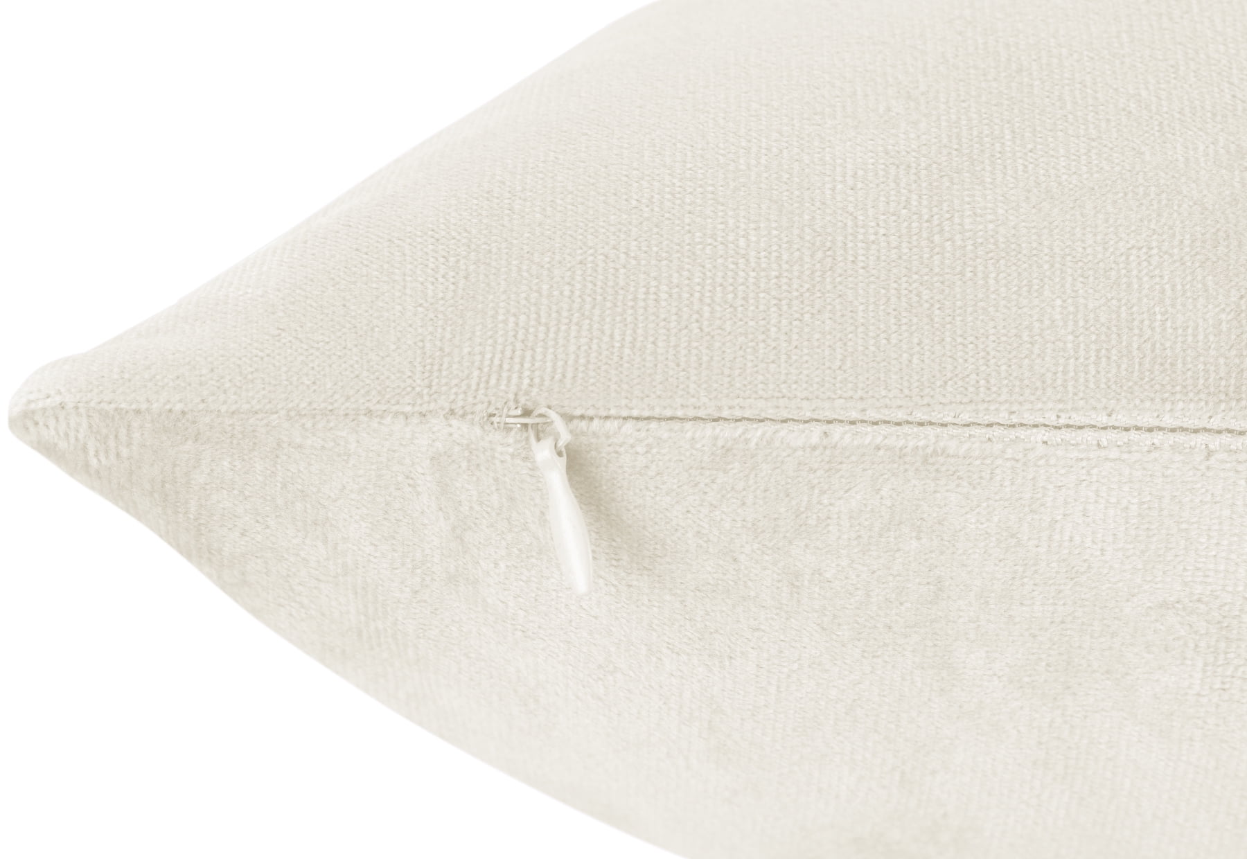 Nestl Velvet Throw Pillow Covers Solid Square Soft Decorative Pillow Cover for Sofa, 18" x 18", Off White, Pack of 4