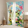 thumbnail image 3 of Manfei Teens Adults Cartoon Floral Frogs Black Out Curtains,Cartoon Rainbow Butterflies Curtains Pack of 2 (42x63 Each),Chic Floral Lotus Bedroom Curtains,Ultra Soft Home Decor, 3 of 6