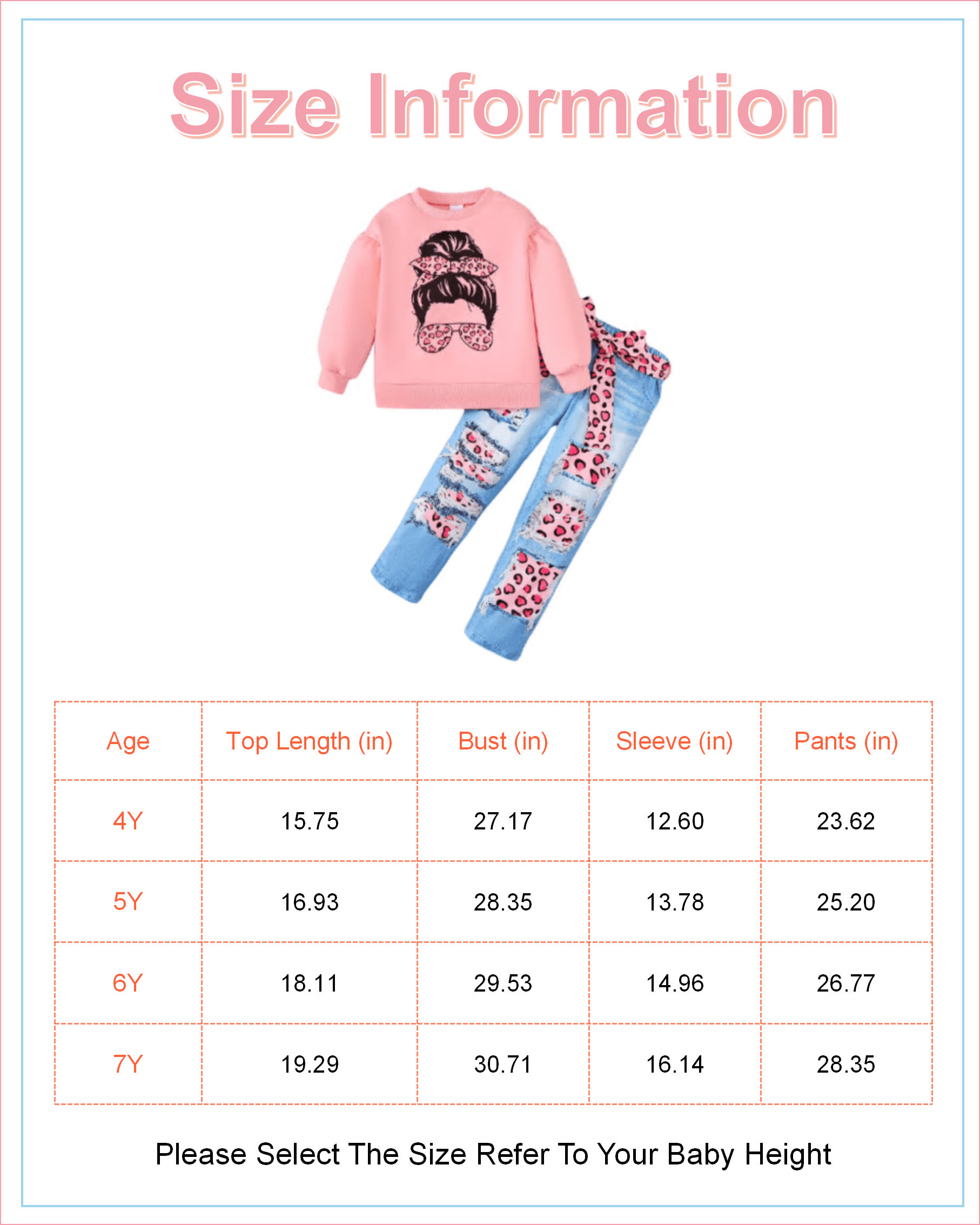 4T Baby Girls Clothes 4T Girls 2PCS Outfits Set Round Neck Toddler Girls Long Sleeve Top Pants Set Pink