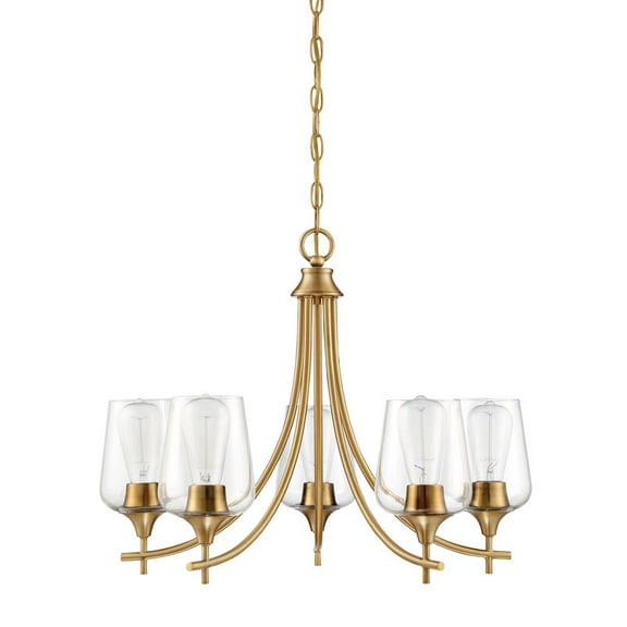 Octave 5-Light Chandelier in Warm Brass