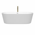 thumbnail image 3 of Carissa 71 Inch Freestanding Bathtub in White with Polished Chrome Trim and Floor Mounted Faucet in Brushed Gold, 3 of 7