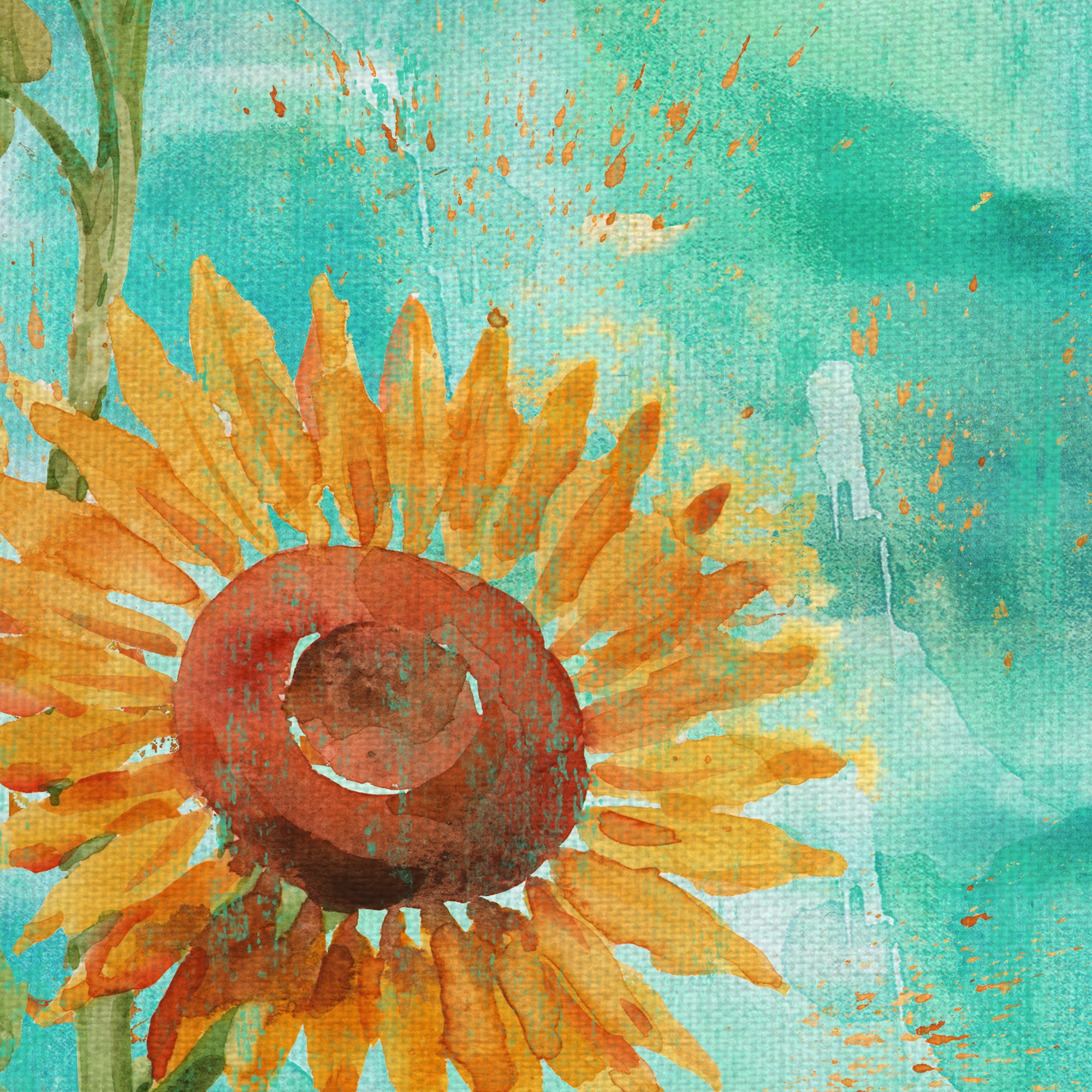 Masterpiece Art Gallery Arianna Sunflowers I & II By Paul Brent Canvas Art Print Set of 2 20" x 20"