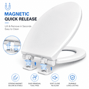 Easlet White Round Plastic, Quick Release Toilet Seat