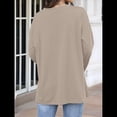 thumbnail image 4 of Blusas de Mujer de Larga con Cuello en V, Túnicas Casuales, Camisas Básicas, Blusas Holgadas Albaricoque M, 4 of 7