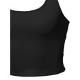 thumbnail image 4 of A2Y Women's Halter Neck Heavy Rib Rayon Spandex Crop Top Black L, 4 of 6