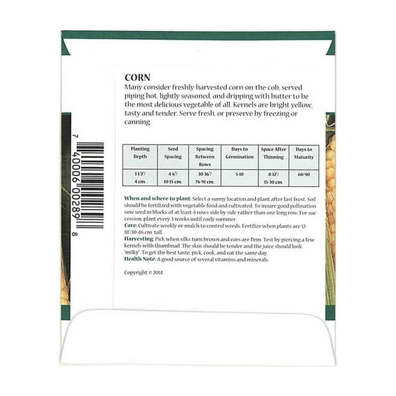 Early Sunglow Hybrid Corn Garden Seeds - 20 Gram Packet - Non-GMO, SU, Cold Weather Vegetable Gardening Seeds