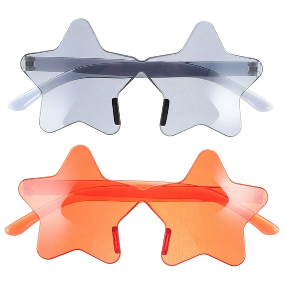 PBPBOX 2Pcs Frameless Star Sunglasses Assorted Candy Colors Durable Pc Material