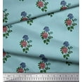 thumbnail image 2 of Soimoi Velvet Fabric Leaves & Floral Block Print Fabric by The Yard 58 Inch Wide, 2 of 3