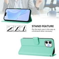 thumbnail image 5 of Wallet Case Compatible for iPhone 11 Pro, PU Leather Magnetic Closure Protective Flip Folio Case with 3 Card Holder and Wrist Strap Cover Women Men,Mint Green,For iPhone 11, 5 of 7