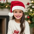 thumbnail image 3 of Jubilant Santa Christmas Hat for Adults & Kids - Knitted Xmas  with Pompom, Winter Party Hat for Men Women, 3 of 5