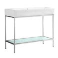 thumbnail image 2 of Pierre 40 Single, Freestanding, Open Shelf, Chrome Metal Frame Bathroom Vanity, 2 of 12