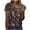 Multicolor1, variant on Mardi Gras Tops for Women Carnival Printed Short Sleeve Round Neck Top Multicolor L