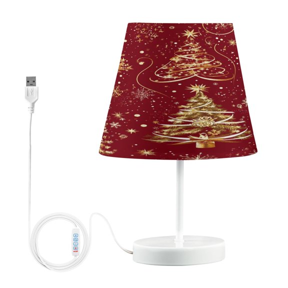 BZSMCE Table Lamp Creative Christmas Trees with Sonwflake Pattern Simple Pattern Night Light