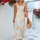 thumbnail image 2 of Vestido largo midi, vestido largo midi con tirantes estampados, vestido largo midi sin tirantes, vestido con hombros descubiertos, muy versátil, 2 of 6