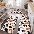 thumbnail image 2 of White and Orange Of Leopard Print Kitchen Rugs Sets Of 3,Kitchen Runner Rugs Non Skid Washable,Decorative Kitchen Floor Mats for Kitchen,Sink,Laundry,17"x30"+ 17"x47" + 17"x59", 2 of 6