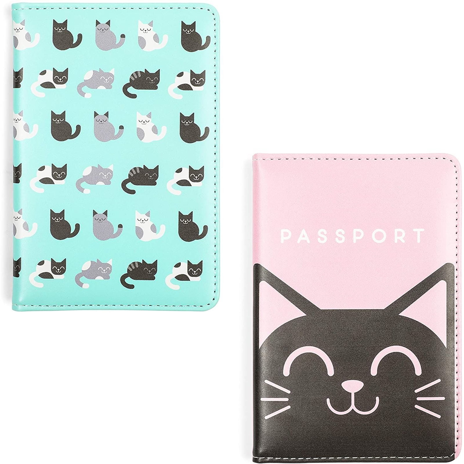 Christmas Gifts For Cats And Dog Leather Passport Holder Cover Case Blocking Travel Wallet 