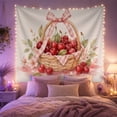 thumbnail image 2 of Pink Ribbon and Cherry Illustration Tapestry, 2 of 7