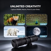 JINTU 420-1600mm f8.3 Manual Telephoto Zoom Lens for Canon EOS 70D, 80D, 90D, Rebel T3, T3i, T5, T5i, T6i, T6s, T7, T7I, T8I, SL3, EOS 5D, EOS5D IV, 6D II, 7D II SLR Cameras