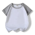 thumbnail image 3 of XBASW Toddler Kids Summer Short-Sleeved T-Shirt for Boys Girls Cotton Tees Unisex Color Match Pullover Tops for 3-9 Years, 3 of 10