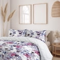 thumbnail image 2 of Ambesonne Floral Aquarelle Down Alternative Quilt Comforter, Winter Flowers Art, Queen, Dark Lavender Pale Ruby, 2 of 5
