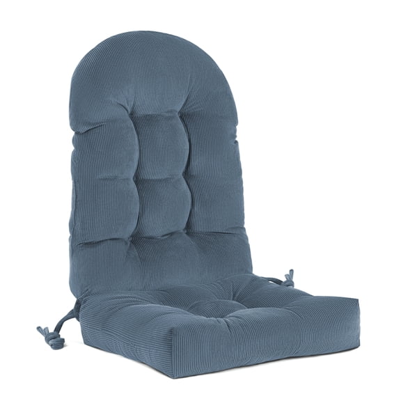 ROFIELTY Rocking Chair Cushion 44x19x4 in Alita Corduroy with 3 Ties Non-Slip Sage Blue