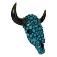 thumbnail image 5 of Southwest Steer Bison Bull Cow Skull With Mosaic Turquoise Rocks Wall Decor, 5 of 9
