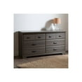 thumbnail image 2 of HomeStock Farmhouse Fresh 6-Drawer Double Dresser, Gray Maple with Jewel-Like Handles, 18.25"D x 52"W x 31.25"H, Suitable For Bedroom, Living Room, 2 of 4