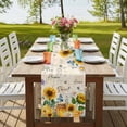 thumbnail image 4 of Table Runners 72 Inches Long Dress Scarves, Yellow Sunflowers Farmhouse Kitchen/Dining Table Runner, Coffee Tablerunners, Floral Bees Elegant Pastoral Botanical 16x72 Inch, 4 of 9