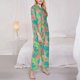thumbnail image 3 of Fotbe Colorful Palm Leaves Conjunto de Pijama de Manga Larga para Mujer con Estampado, Ropa de Dormir de 2 Piezas, Conjunto de Casa Suave y Cómodo con Bolsillos-Medium, 3 of 7