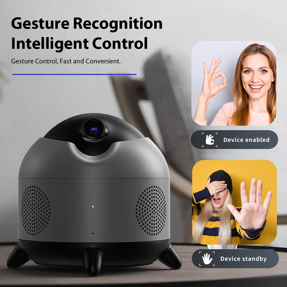 360° Auto Face Tracking Tripod with Gesture Control, Auto Tracking Phone Holder with Bluetooth Speaker function for  Video, Vlog, Live Stream.