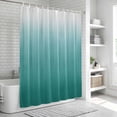 thumbnail image 6 of Teal Green Ombre Bathroom Shower Curtains with 12 Hooks Polyester Waterproof Shower Curtain for Stalls and Bathtubs Contemporary Gradient Abstract Art Decorative Bathroom Privacy Curtain 72x72 Inches, 6 of 8