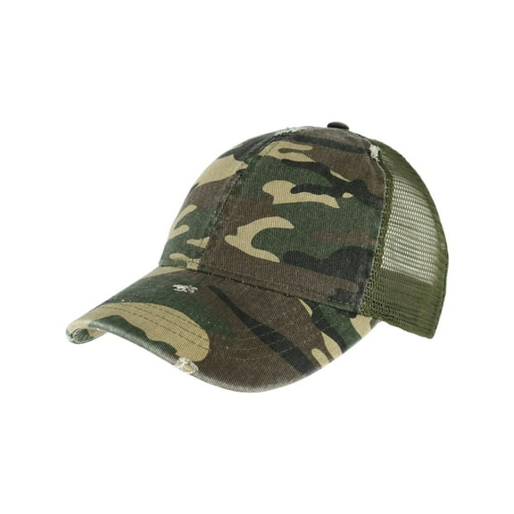 Ponyflo Camo Cotton Ponytail Baseball Cap (Women)