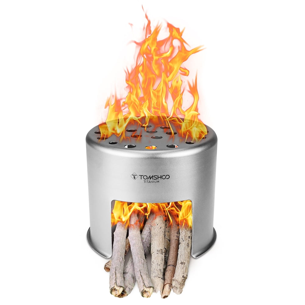 TOMSHOO Ultra-Lightweight Titanium Wood Camping Stove - Walmart.com