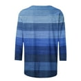 thumbnail image 4 of purcolt 3/4 Length Sleeve Womens Tops Color Block Striped Crew Neck Cute Tunic Tops Basic Tees Dressy Casual T Shirts Business Work Blouses, 4 of 5