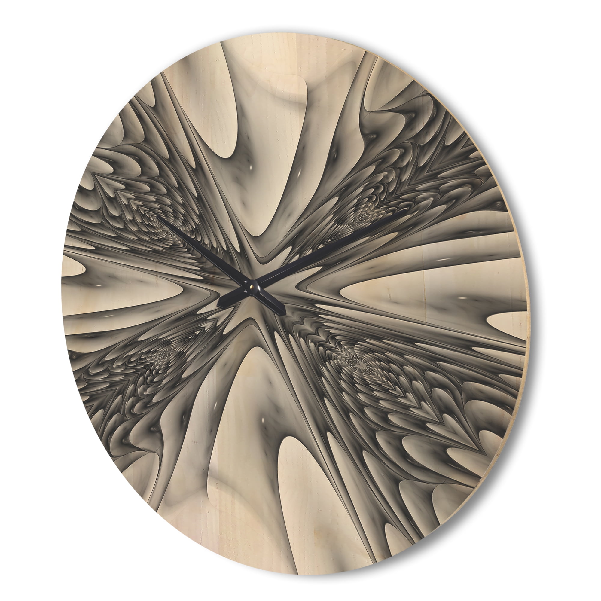 Designart 'Magical Depth Fractal 3D' Modern Wood Wall Clock