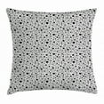 thumbnail image 1 of Black and White Throw Pillow Cushion Cover, Simple and Abstract Graphic Pattern with Big Small Dots and Lines, Decorative Square Accent Pillow Case, 16 X 16 Inches, Black and White, by Ambesonne, 1 of 2