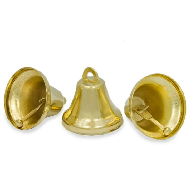 BestPysanky Set of 3 Gold Tone Metal Bells 1.5 Inches