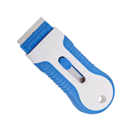 1 Pack Razor Blade Scraper with 1Pc Extra Blades, Razor Scraper with Buit-In Blade Storage, Cleaning Razor Scraper for Glass, Glass Top Stove Scraper for Oven Door, Cooktop Scraper