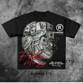 thumbnail image 2 of T-Shirts Graphiques Imprimé Argent Américain Y2k Rétro Manches Courtes Col Rond Coton Mode Urbaine Gothique Vêtements pour Femmes, 2 of 5