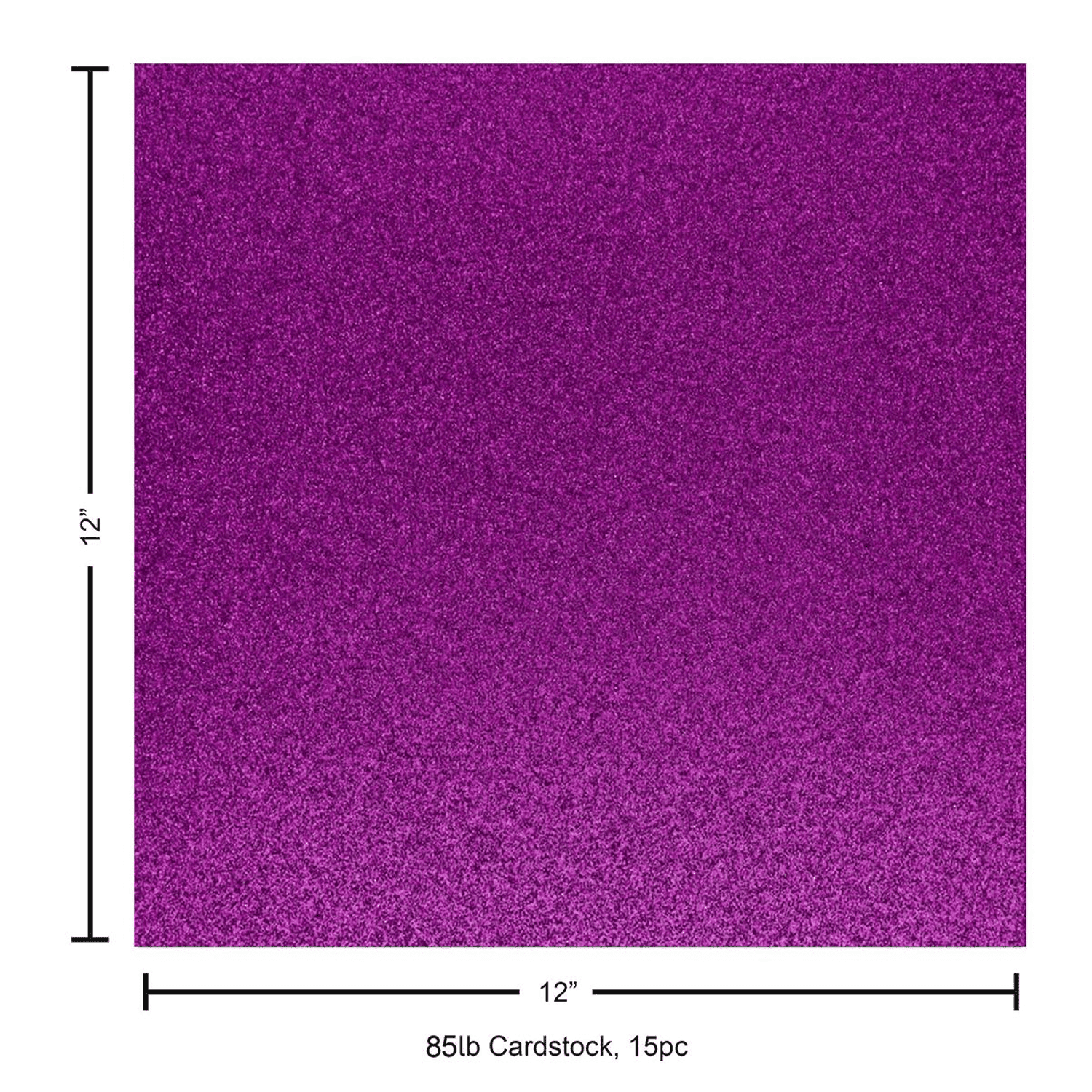 Paper Accents Glitter Cardstock 12"x 12" 85lb 15pc Purple
