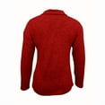 thumbnail image 3 of MORTTIC Women's Fashion Lapel Collar Zip-Up Long Sleeve Top Solid Color Stretchy Knit Blouse for Spring/Fall, 3 of 4