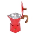 thumbnail image 3 of Cafetière Moka en Aluminium Rouge de 2 Tasses, Cafetière Italienne pour Cuisinière en Forme de Diamant 3D avec Double Valve, Poignée Résistante à la Chaleur, Compatible avec les Plaques de Cuisson au Gaz, Électriques, de Camping et à Induction, Durable de Qualité Alimentaire, 3 of 7