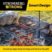 Stromberg Carlson Stake & Grill, Camping Grill, Open Fire Cooking Equipment, Fire Pit Accessories, Campfire Grill Grate, 15x22 w/ 36 Long Stake