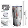 thumbnail image 6 of 20oz Tumblers Gray Christmas Gnome Village Pattern Stainless Steel Vacuum Insulated Double Wall Travel Tumbler Cups Mug with Lid and Straw,Cleaning Brush for Cold & Hot Drinks, 6 of 7