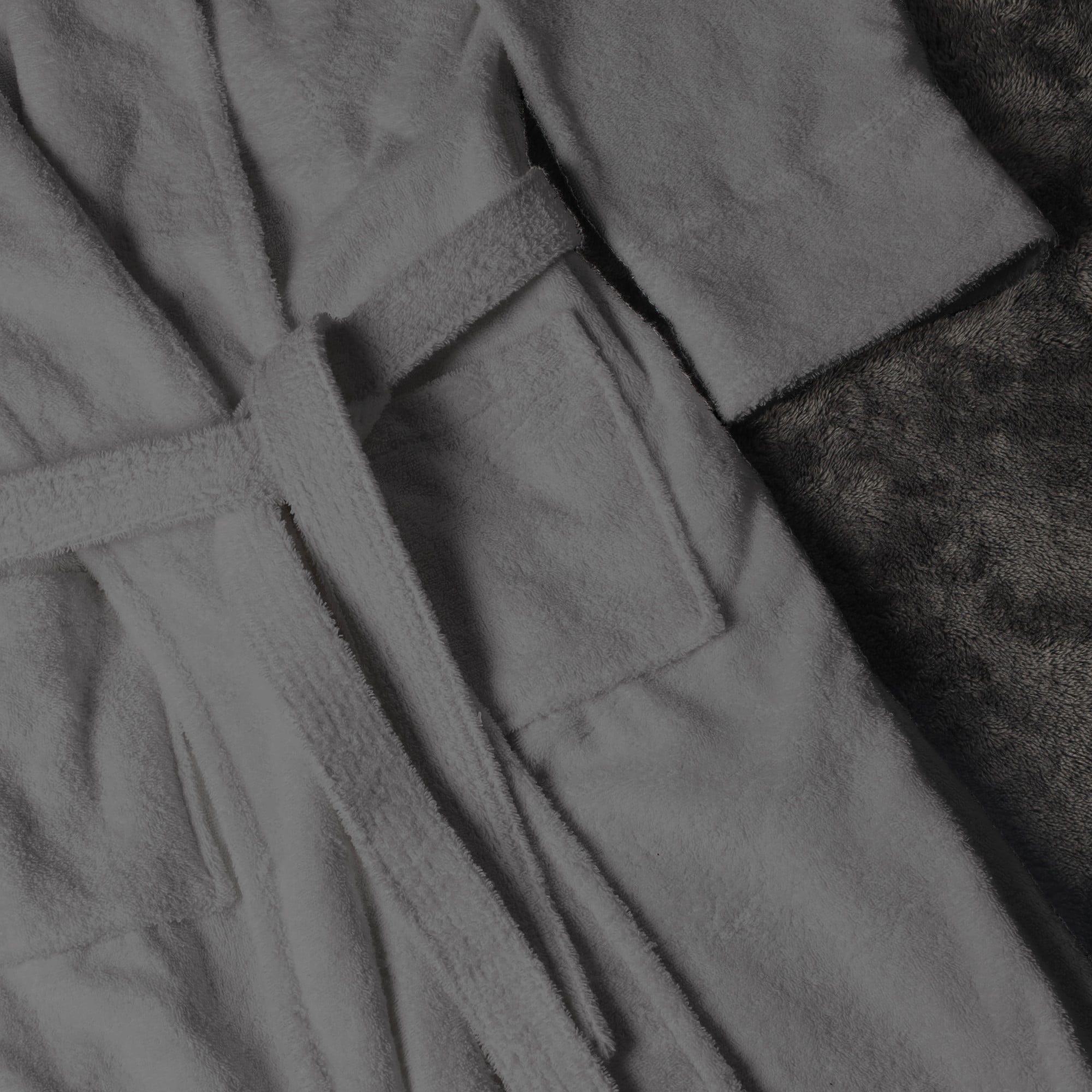 Superior Women's Turkish Cotton Terry Ultra-Soft and Absorbent Long Bathrobe, Grey, Small / Medium