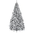 thumbnail image 1 of Costway 9ft Premium Snow Flocked Hinged Artificial Christmas Tree Unlit w/ Metal Stand, 1 of 8