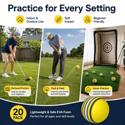 Infidev 20Pcs/Pack Golf Balls Stripe Foam Sponge Balls Practice Training Aids for Men and Women