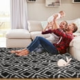 thumbnail image 6 of GlowSol Shag Area Rug 9x12 Large Soft Fluffy Shaggy Rug Geometric Pattern Rug Plush Furry Rug for Living Room Bedroom Non-Slip Rug, Dark Gray, 6 of 6