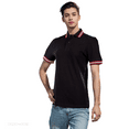 thumbnail image 4 of Asano Premium Unisex Checker Polo Shirt - 100% Combed Cotton 6.5oz Piqué - Reinforced Placket - Double Stitched - White/Black/Red/Khaki -, 4 of 7